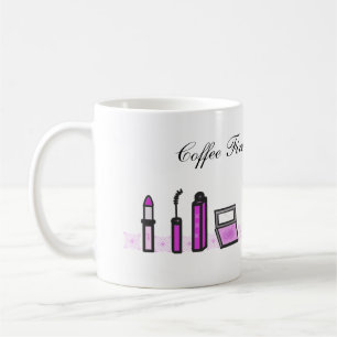 Kaffet först, sedan läppstift lila kaffemugg