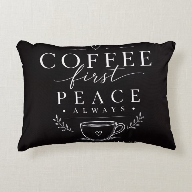 Kaffet första freden prydnadskudde (Framsidan)