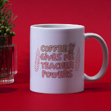 Kaffet Ger Mig Lärarkrafter Retro Bubble Typogr