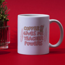 Kaffet Ger Mig Lärarkrafter Retro Bubble Typogr Mugg