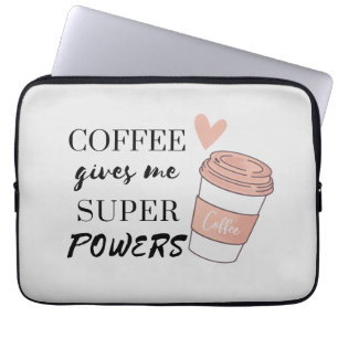 Kaffet ger mig superkrafter             laptop fodral