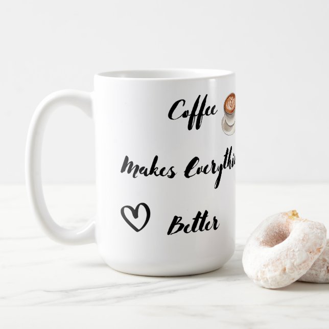 Kaffet gör allt bättre på en kaffemugg (Med munk)