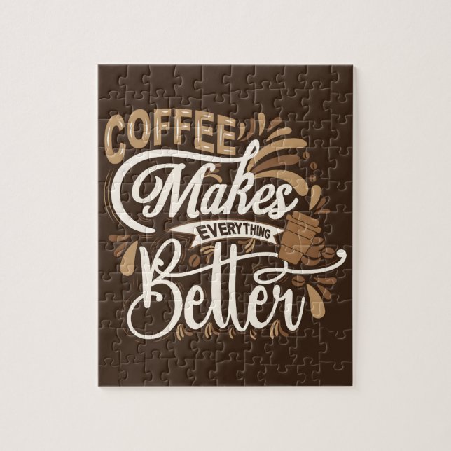 Kaffet gör allt bättre pussel (Vertikal)