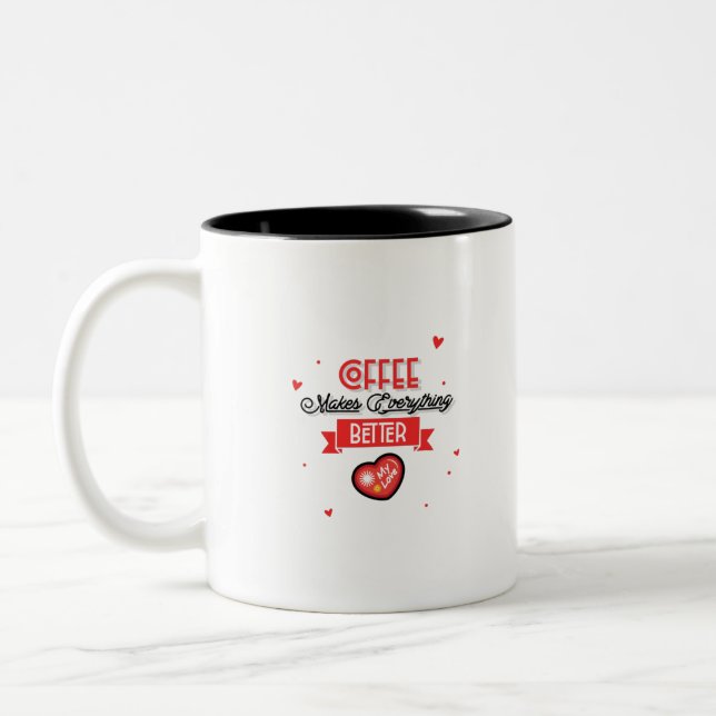 Kaffet gör allt bättre Två-Tonad mugg (Vänster)