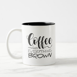 Kaffet gör allt brunt. Två-Tonad mugg