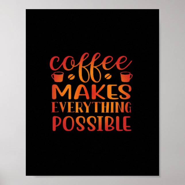 Kaffet gör allt möjligt i Kärlek Poster (Framsidan)