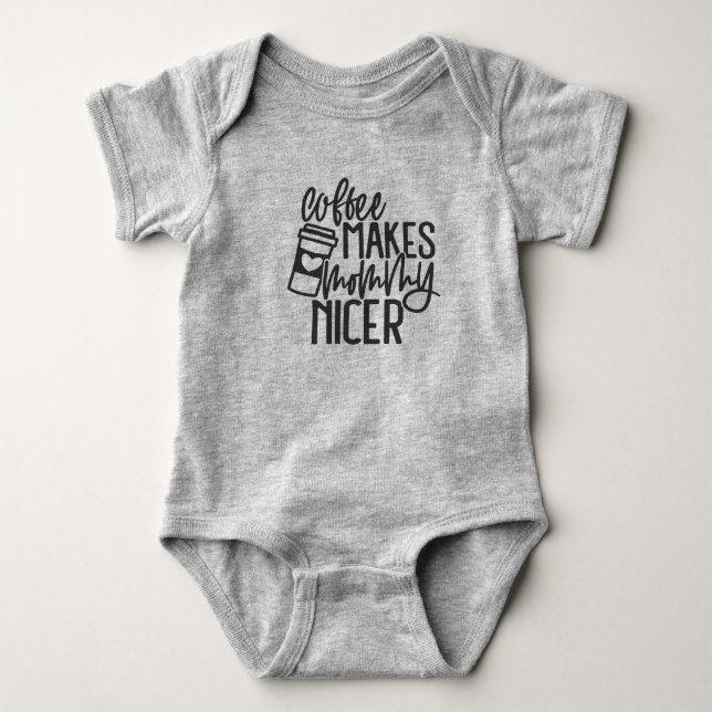 Kaffet Gör Mamma Snällare Ettdelad T Shirt (Framsida)