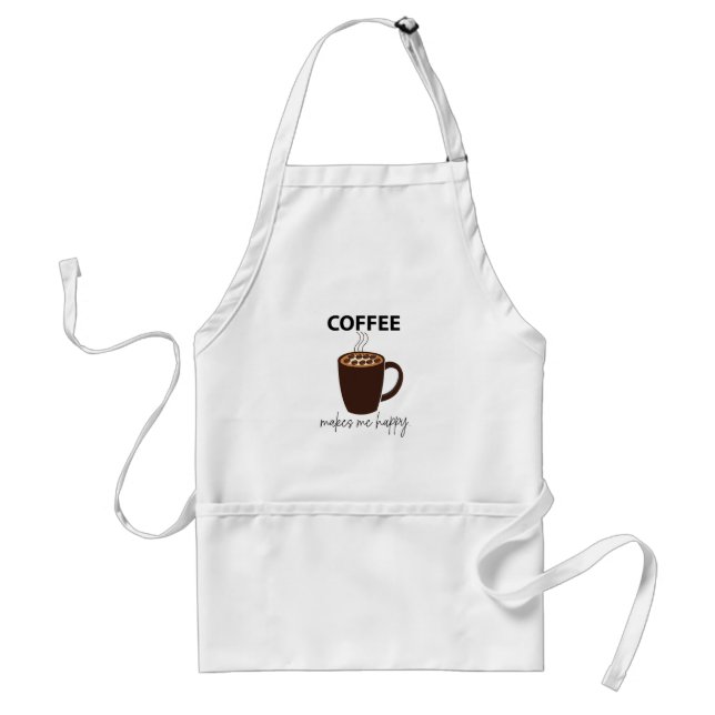 Kaffet gör mig lycklig kaffe  förkläde (Framsidan)