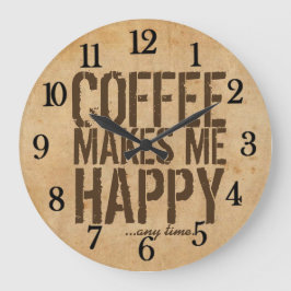 Kaffet gör mig Lycklig när som helst Stor Klocka