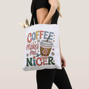Kaffet Gör Mig Snällare Sassy Iced Coffee Roligt Tygkasse