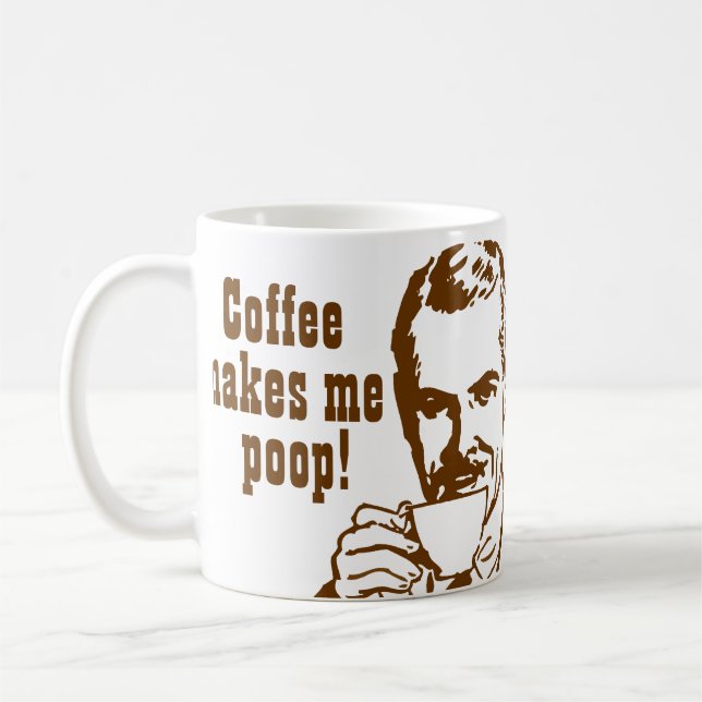 Kaffet gör mig till Poop! Kaffemugg (Vänster)