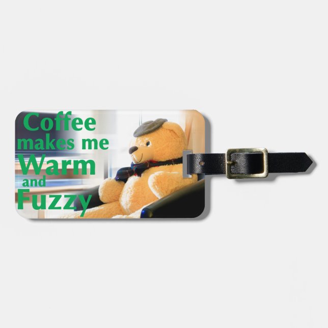 Kaffet gör mig varm och mysig bagagebricka (Horisontell Framsida)