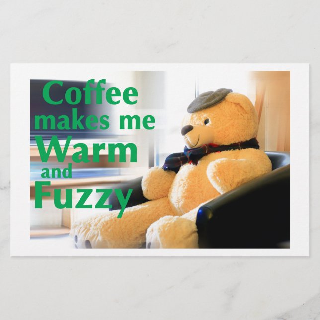 Kaffet gör mig varm och mysig brevpapper (Framsida)