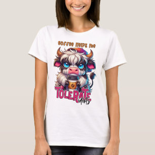 Kaffet Hjälper Mig Tåla Idioter T Shirt
