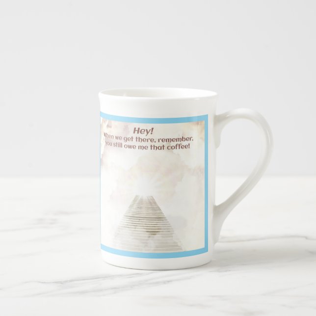 Kaffet i himlen benporslin mugg (Höger)
