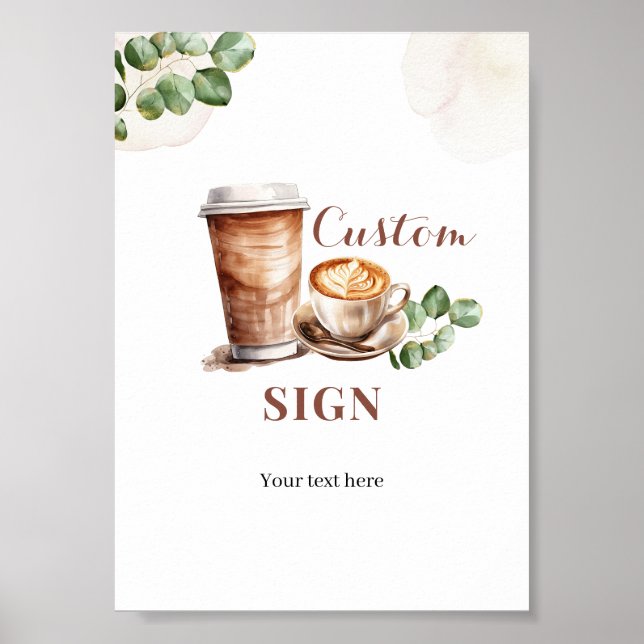 Kaffet Kärlek brinner Anpassningsbar Party Poster (Framsidan)