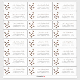 Kaffet Kärlek brinner i Adressetiketter med gästgä Klistermärken