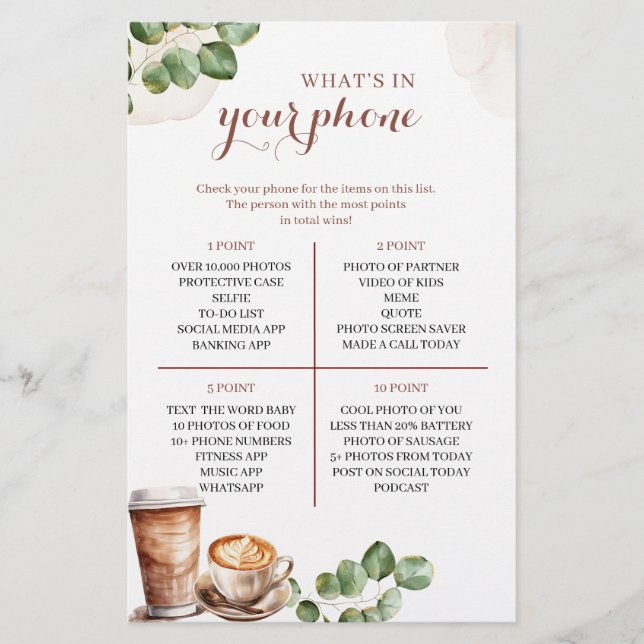 Kaffet Kärlek brinner i ditt Mobila spel (Framsida)