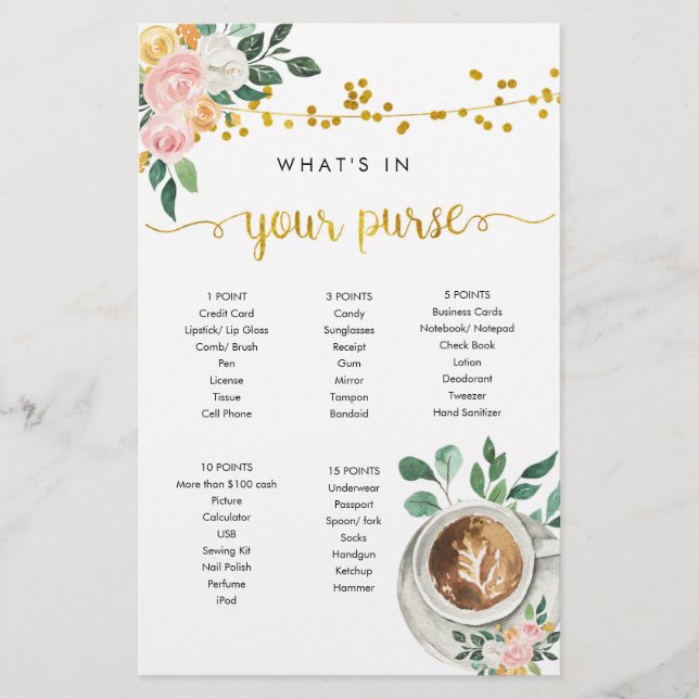 Kaffet Kärlek brinner vad som finns i ditt Purse-s (Framsida)