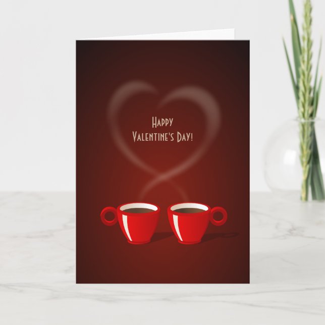 Kaffet Kärlek Valentinkort Helgkort (Framsida)