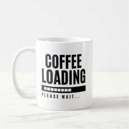 Kaffet laddar vänligen vänta kaffemugg