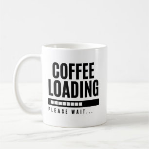 Kaffet laddar vänligen vänta kaffemugg