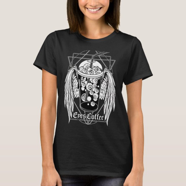 Kaffet med kaffetortkaffe, koffeinfritt kök t shirt (Framsida)