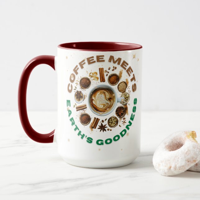 Kaffet möter jordens godhet – stjärnig örtbrygd mugg (Med munk)