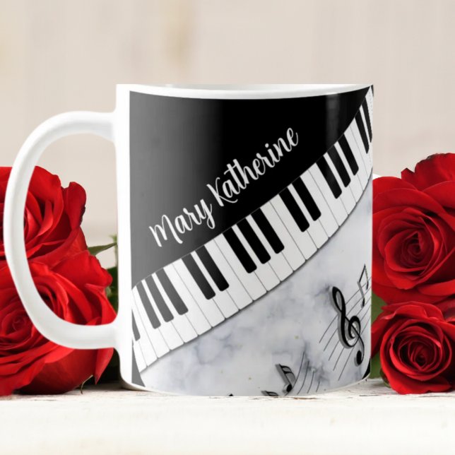 Kaffet Mugg i Piano Nycklar Personlig (Skapare uppladdad)
