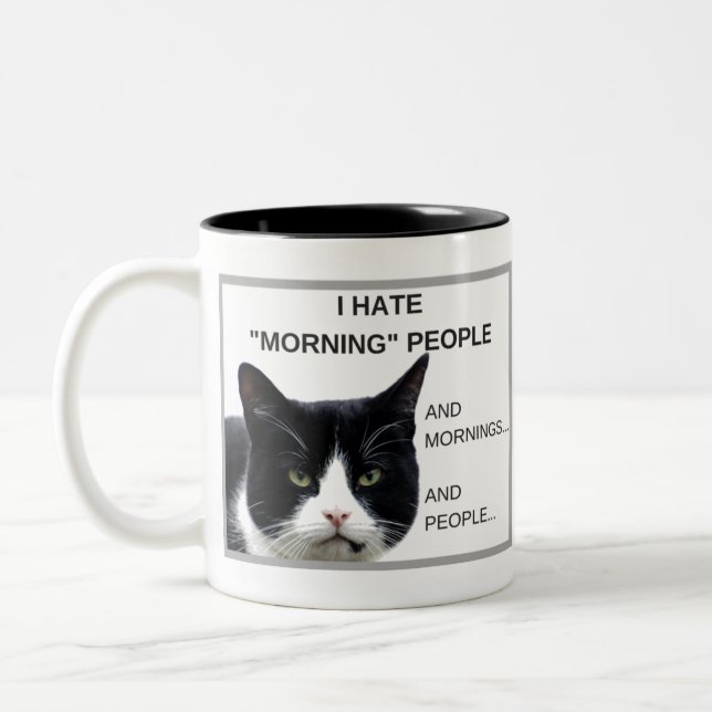 Kaffet Mugg, jag Hate Morning People! Två-Tonad Mugg (Vänster)
