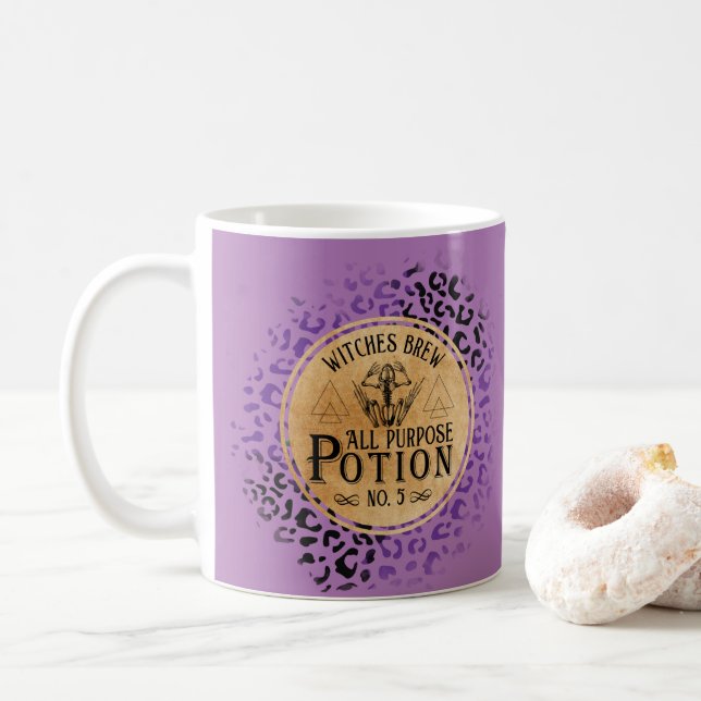 Kaffet Mugg Kopp i Witch Brew Potion Design (Med munk)