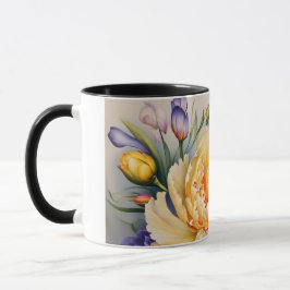 Kaffet Mugg Peonies och Bee anpassad design