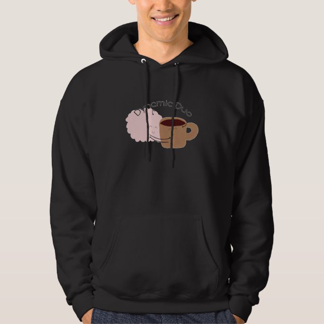 Kaffet och hjärnan är Dynamic Duo! Hoodie (Framsida)