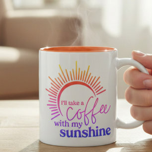 Kaffet och Solskensregnbågen Två-Tonad Mugg