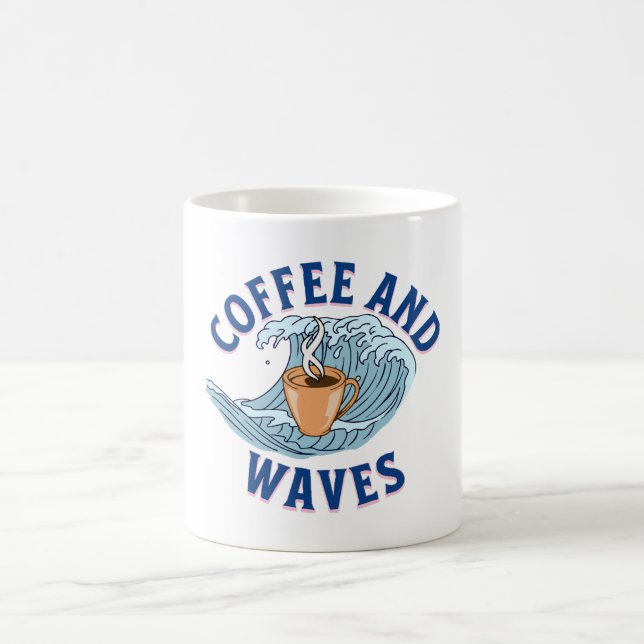 Kaffet och vågor kaffemugg (Center)