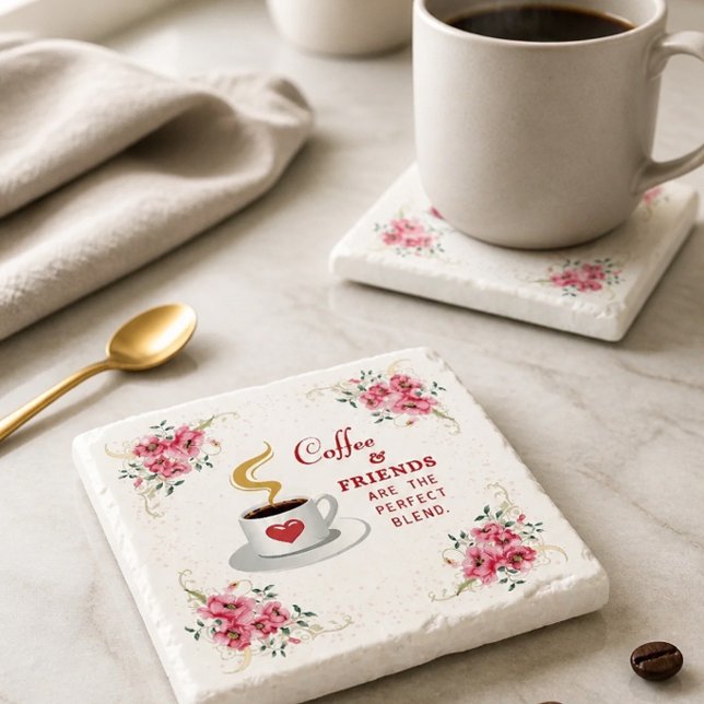 Kaffet och vänner den perfekta blandningen  stenunderlägg (Skapare uppladdad)