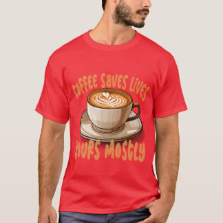 Kaffet Räddar Liv Ditt Mest Roligt Kaffememe T Shirt