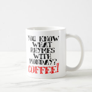 Kaffet Rimmar På Måndag Rolig Kopp Eller Resemugg