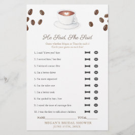 Kaffet sa att hon sa att Möhippa-spelkort