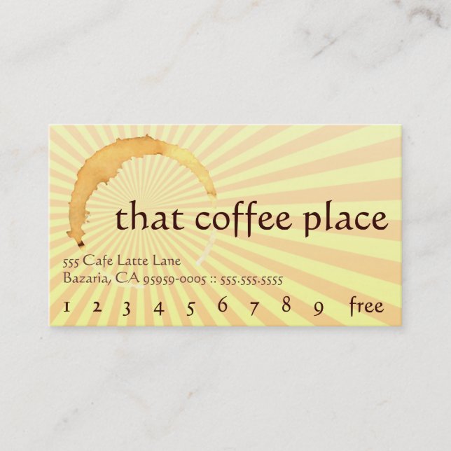 Kaffet Ställe Drink Slår kort (Framsida)