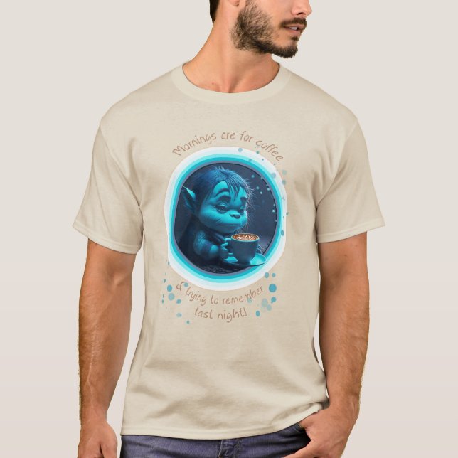 Kaffet Troll är värt varningar T Shirt (Framsida)