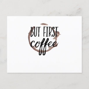 Kaffet trött koffein att vakna på morgonen vykort