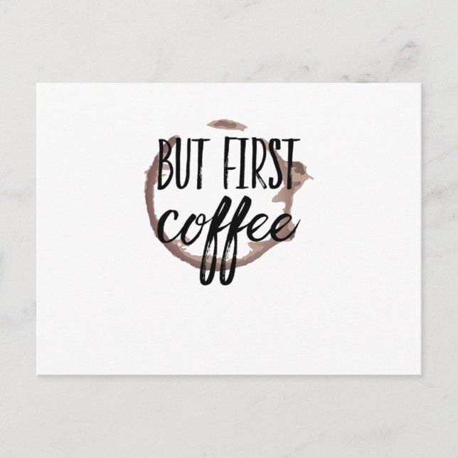 Kaffet trött koffein att vakna på morgonen vykort (Framsida)