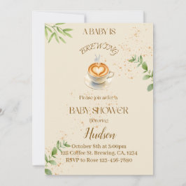 Kaffetema baby shower inbjudan