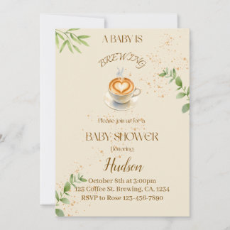 Kaffetema baby shower inbjudan