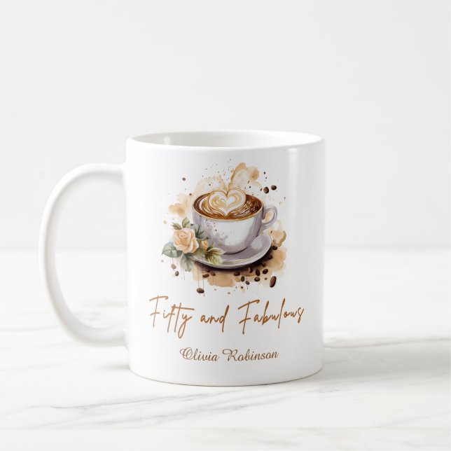 Kaffetema Femtio och fantastisk 50-årsdag      Kaffemugg (Vänster)