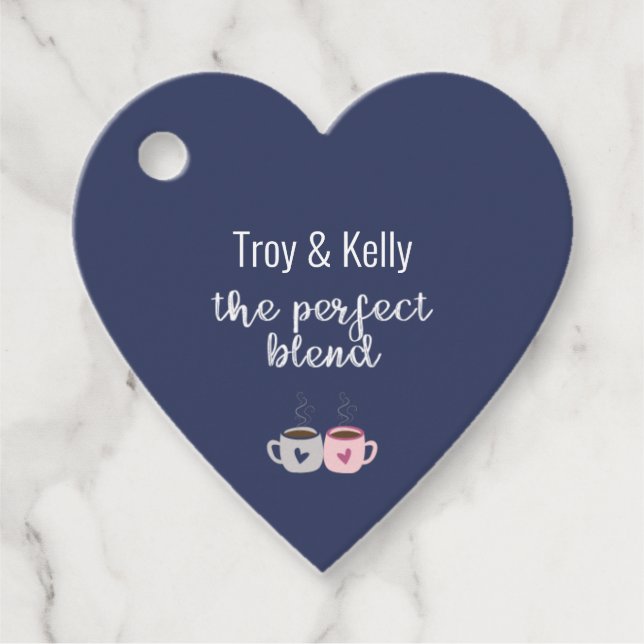 Kaffetematiserade bröllopsfest-presentkort gåvor etiketter (Framsida)