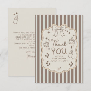 Kaffetematisk Whimsical Baby Shower Tack Kort