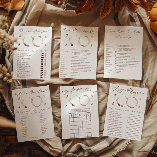 Kaffetematiskt spel för bröllopsfest: Vad har du i Anteckningsblock (Skapare uppladdad)