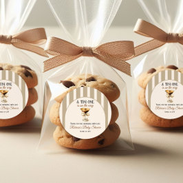 Kaffeteme Espresso Martini Bow Baby Shower Runt Klistermärke